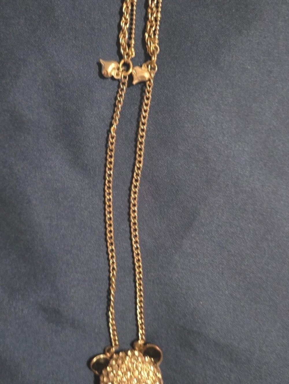 Betsey Johnson Gold Tone Crystal Teddy panda Bear Pendant Necklace
